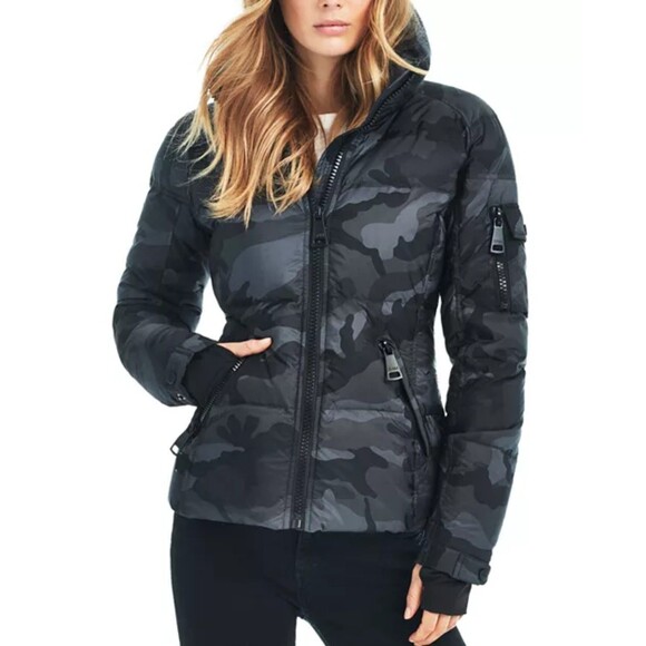 SAM NY Camo Freestyle Down Puffer Jacket Camo Gray black sz XS - Picture 2 of 12